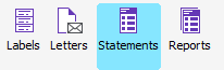 The Statements button in Sage 50 Accounts.