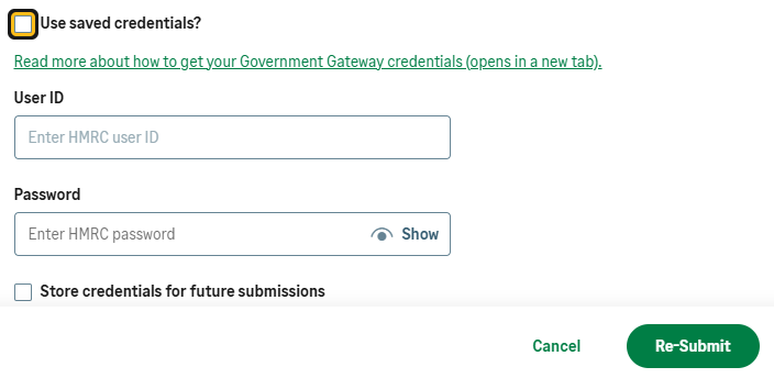 Enter User ID and Password.