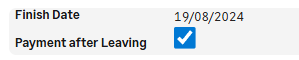 Payment after leaving checkbox.