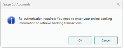 'Re-authorization required' message.